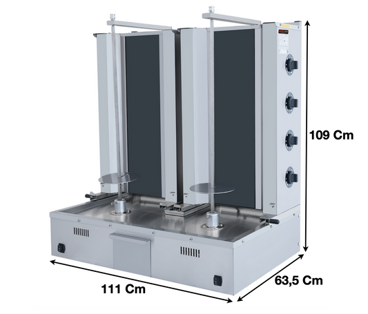 Machine à kebab 4+4 Zones ELEC – Marque: SGS | SGSDS145 - EQUIPEMENT RESTAURATION 