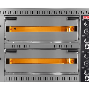 Four à pizza 4+4 pizzas 2 niveaux | Marque: SGS PO/7070 FR - EQUIPEMENT RESTAURATION 