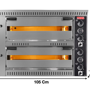 Four à pizza 6+6 pizzas 2 niveaux – Version Entièrement Réfractaire | Marque: SGS PO70105DET - EQUIPEMENT RESTAURATION 