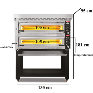 Four à pizza 6+6 pizzas 2 niveaux | Marque: SGS PO70105DESUP - EQUIPEMENT RESTAURATION 