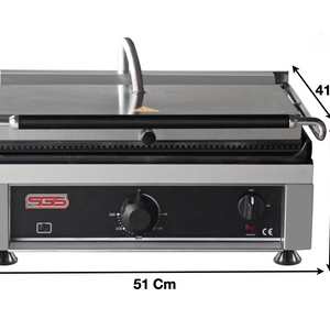 Machine à panini XL – Rainurée/Lisse - Marque: SGS GASTRO | TG-2745-E/G - EQUIPEMENT RESTAURATION 