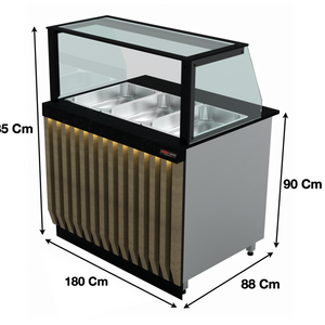 Bain-Marie 180Cm / 5 x GN1/1 – Série LUXUS SGS-BEH-180 | Marque: SGS