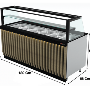 Saladette 180Cm / 5 x GN1/1 / 480 Litres – Marque: SGS GASTRO | SGS-BSS-180 - EQUIPEMENT RESTAURATION 