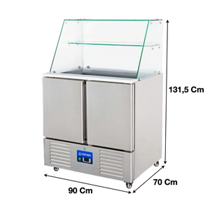 Saladette réfrigérée – 2 portes pleines GN1/1 – 2 x GN1/1 + 3 x GN1/6 | S900VG - EQUIPEMENT RESTAURATION 
