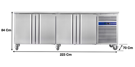 Meuble table congélateur – 4 portes pleines GN1/1 | CUIST GN4100BT - EQUIPEMENT RESTAURATION 