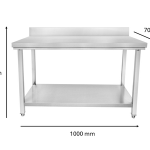 Table inox adossé 1000 x 700 x 950 mm | CUIST STTB107 - EQUIPEMENT RESTAURATION 
