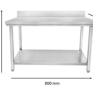 Table inox adossé 800 x 700 x 950 mm | CUIST STTB087 - EQUIPEMENT RESTAURATION 