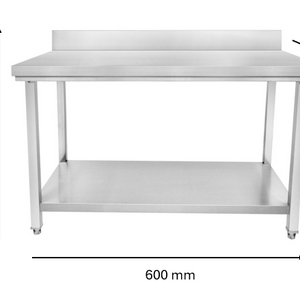 Table inox adossé 600 x 700 x 950 mm | CUIST STTB067 - EQUIPEMENT RESTAURATION 