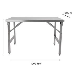 Table inox pliable 1200 x 600 x 850 mm | CUIST STTFD126 - EQUIPEMENT RESTAURATION 