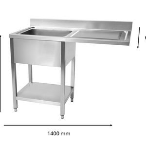 Plonge inox lave vaisselle 1400 x 600 x 950 mm | CUIST STSD146R