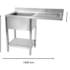 Plonge inox lave vaisselle 1400 x 700 x 950 mm | CUIST STSD147R