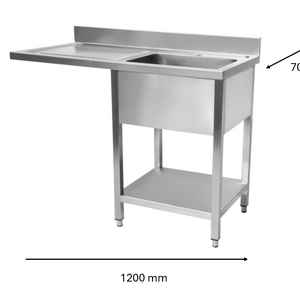 Plonge inox lave vaisselle 1200 x 700 x 950 mm | CUIST STSD127L - EQUIPEMENT RESTAURATION 
