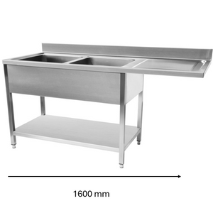 Plonge inox lave vaisselle 1600 x 700 x 950 mm | CUIST STSD167R