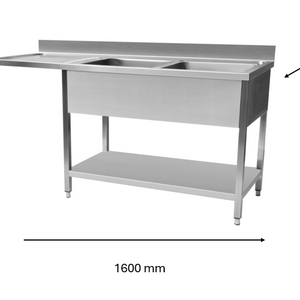 Plonge inox lave vaisselle 1600 x 700 x 950 mm | CUIST STSD167L