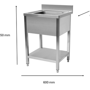 Plonge en inox 600 x 600 x 950 mm | CUIST STSK066 - EQUIPEMENT RESTAURATION 