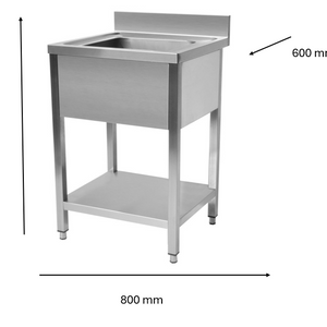Plonge en inox 800 x 600 x 950 mm | CUIST STSK086 - EQUIPEMENT RESTAURATION 