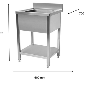 Plonge en inox 600 x 700 x 950 mm | CUIST STSK067 - EQUIPEMENT RESTAURATION 