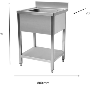 Plonge en inox 800 x 700 x 950 mm | CUIST STSK087 - EQUIPEMENT RESTAURATION 