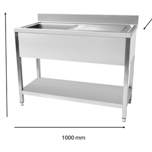 Plonge en inox 1000 x 700 x 950 mm | CUIST STSK107R - EQUIPEMENT RESTAURATION 
