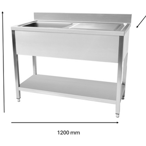 Plonge en inox 1200 x 700 x 950 mm | CUIST STSK127R - EQUIPEMENT RESTAURATION 
