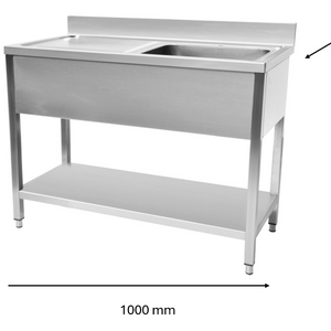 Plonge en inox 1000 x 700 x 950 mm | CUIST STSK107L - EQUIPEMENT RESTAURATION 