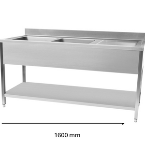 Plonge en inox 1600 x 700 x 950 mm | CUIST STSK167R - EQUIPEMENT RESTAURATION 