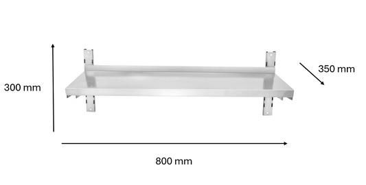 Etagère murale inox 800 x 300 x 350 mm | CUIST STSW083 - EQUIPEMENT RESTAURATION 