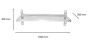 Etagère murale inox 1800 x 300 x 350 mm | CUIST STSW183 - EQUIPEMENT RESTAURATION 