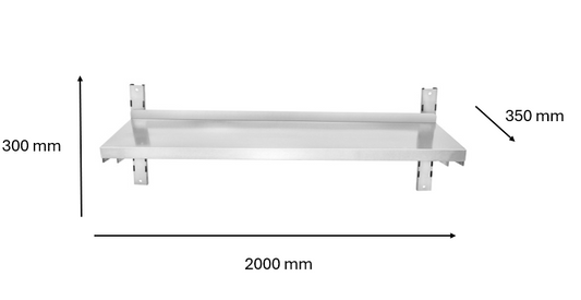Etagère murale inox 2000 x 300 x 350 mm | CUIST STSW203 - EQUIPEMENT RESTAURATION 