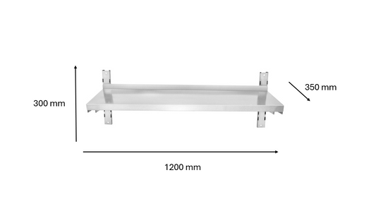 Etagère murale inox 1200 x 300 x 350 mm | CUIST STSW123 - EQUIPEMENT RESTAURATION 