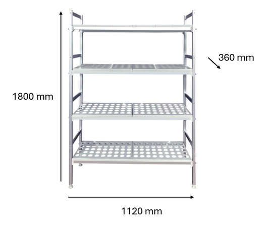 Rayonnage chambre froide 1120 x 360 x 1800 | CUIST BW812510 - EQUIPEMENT RESTAURATION 