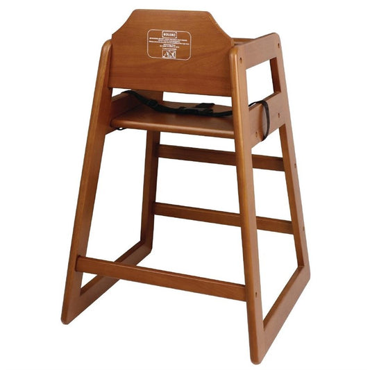 Chaise haute en bois Bolero finition bois foncé - EQUIPEMENT RESTAURATION 