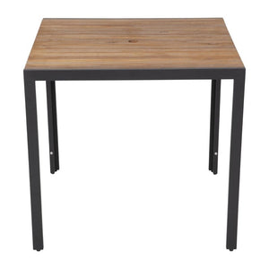 Table carrée en acier et acacia Bolero 80 cm - EQUIPEMENT RESTAURATION 