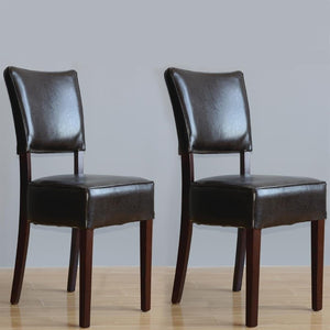 Chaises confortables en simili cuir Bolero marron foncé (Lot de 2) - EQUIPEMENT RESTAURATION 
