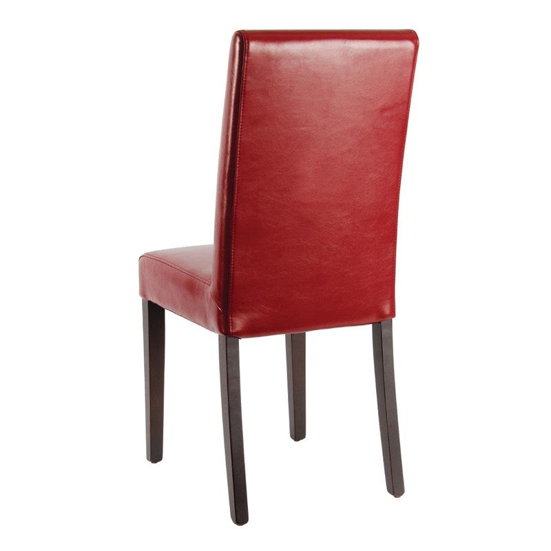 Chaises en simili cuir Bolero rouges (Lot de 2)