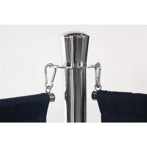 Poteau d accueil en acier inoxydable Bolero chromé à tête plate - EQUIPEMENT RESTAURATION 