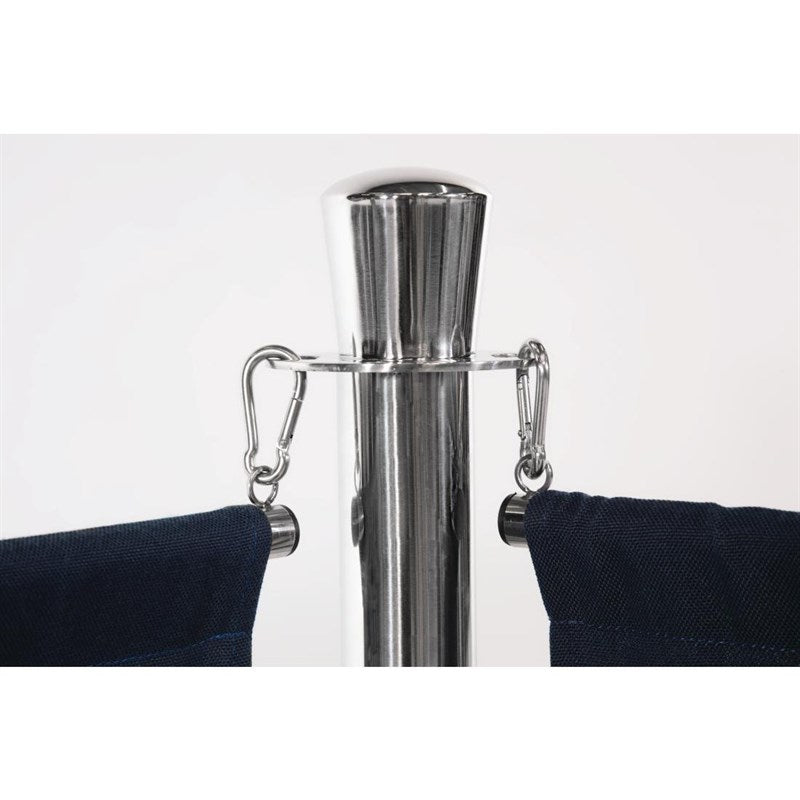 Poteau d accueil en acier inoxydable Bolero chromé à tête plate - EQUIPEMENT RESTAURATION 