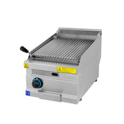 Grill à pierre de lave TC.6LG400 – Grill professionnel à pierre de lave, 5 kW, dimensions 400 x 630 x 300 mm.