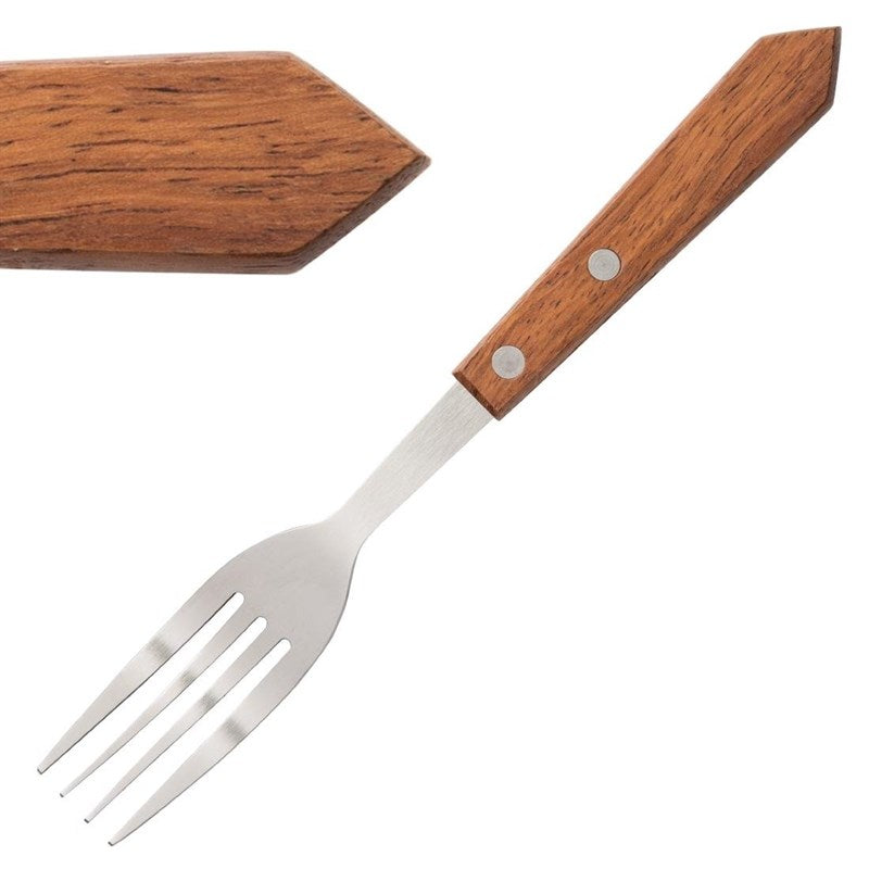 Fourchettes à viande Olympia manche en bois (Lot de 12) - EQUIPEMENT RESTAURATION 