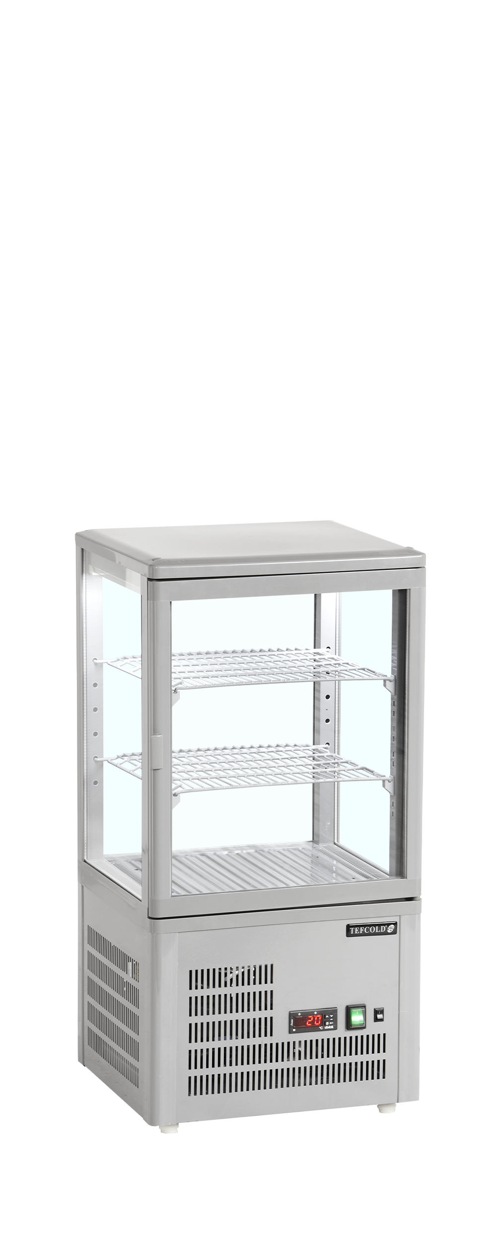 Vitrine Réfrigérée UPD60 Grey Pour Comptoir Armoire Frigorifique 2 Portes Double Vitrage LED Froid Ventilé