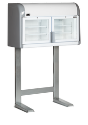 Congélateur Mural MTF Mini Froid Statique Portes Vitrées Chauffées Avec Éclairage LED Sur Pieds Pour Branding