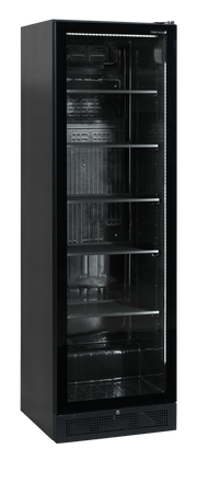 SCU1425 Frameless Vitrine Réfrigérée Noire Avec Porte Vitrée Réversible Pour Boissons Professionnelles
