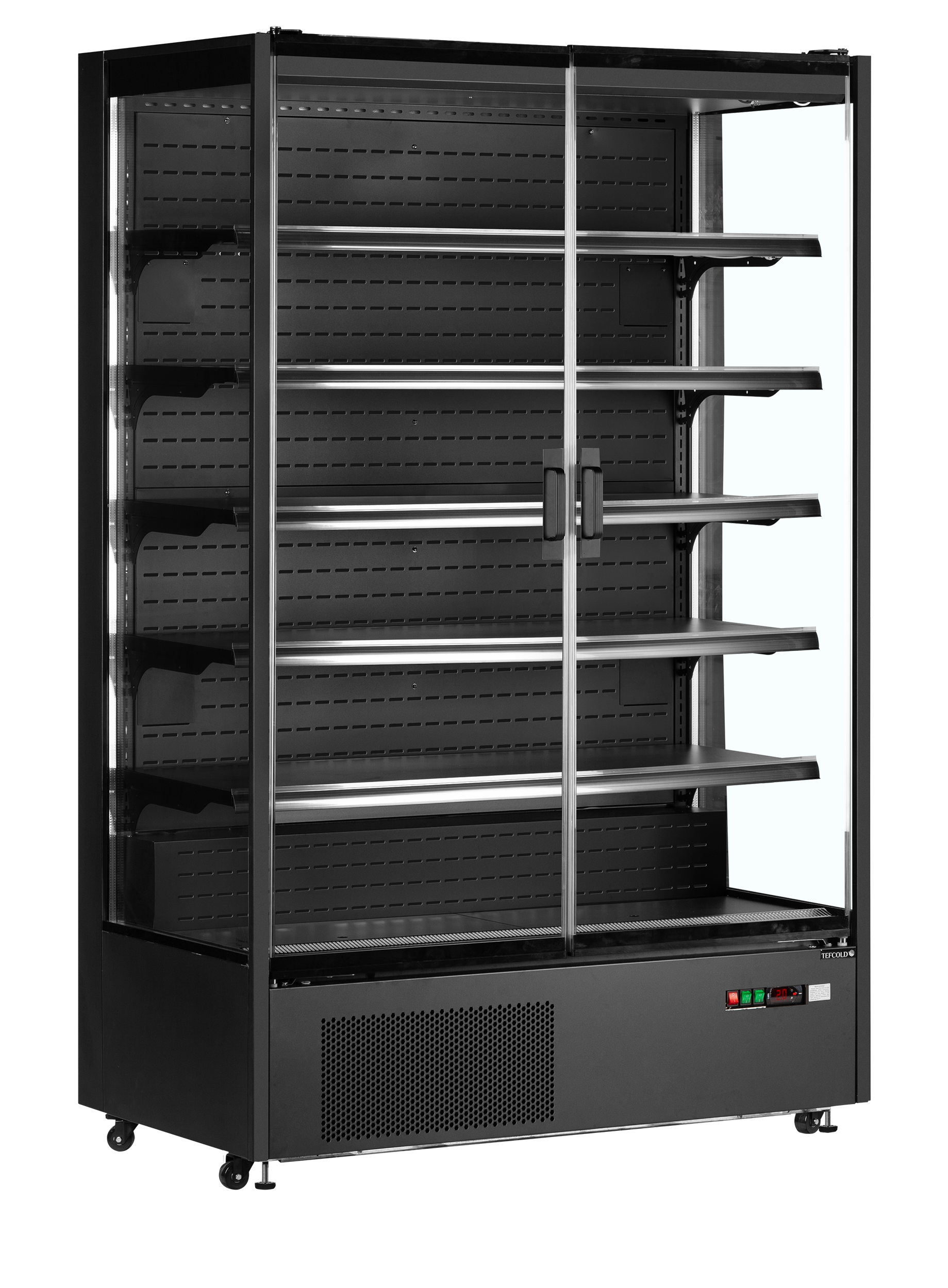 Armoire Frigorifique Vitrine Froid Positif PC1250B 2 Portes Sans Montant LED Professionnel Supermarché