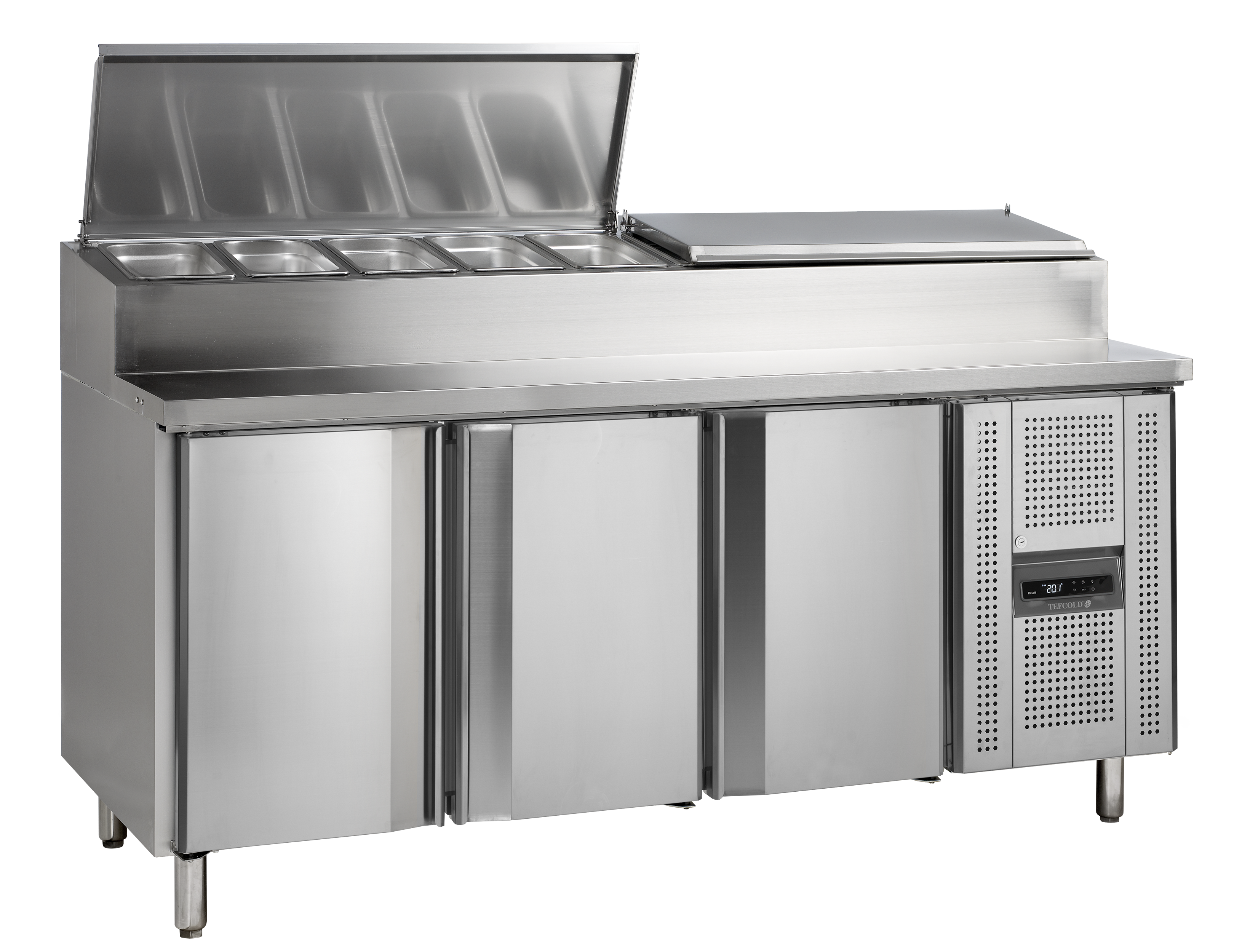 SS7300 Comptoir De Préparation De Sandwich GN1/1 En Acier Inox SS304 Refroidissement GN Compatible