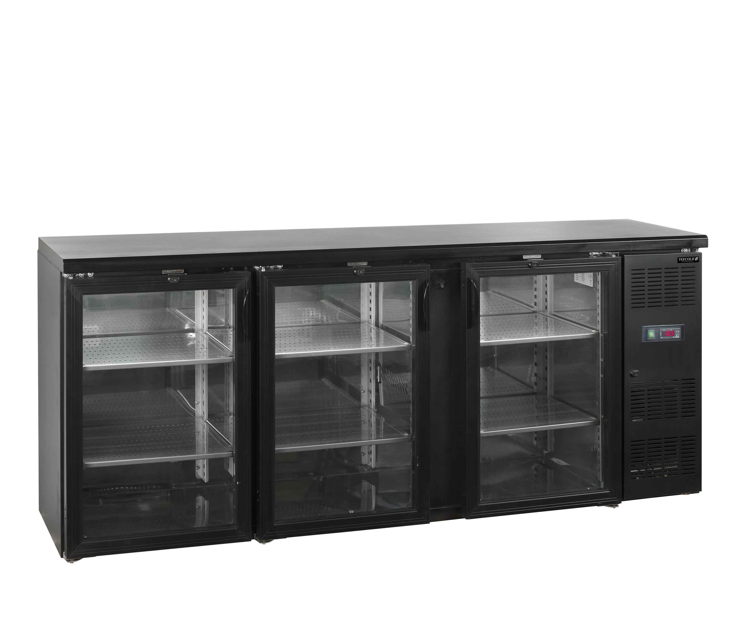 CBC310G Arrière Bar Frigorifique À Froid Ventilé Avec Portes Battantes Inox SS304 Tablettes Réglables Pour Restauration