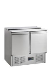 SA920 Comptoir Pour Saladette Pro Avec Placards Et Tablettes Réglables Pour Cuisine Professionnelle