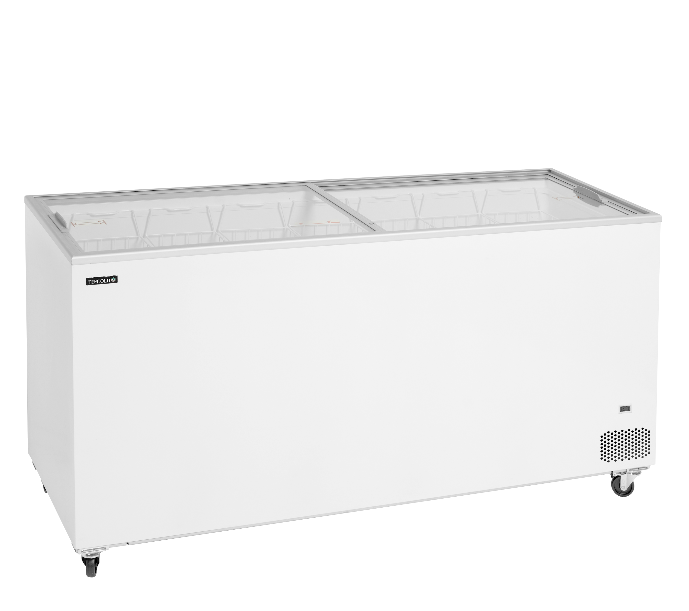 Armoire Frigorifique Professionnelle Pour Crèmes Glacées IC IC551SC 2 Portes Négatif Avec Couvercles Vitrés Coulissants