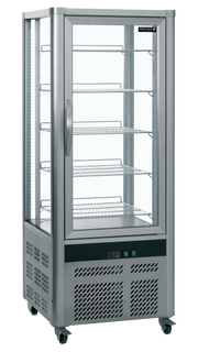 Armoire Frigorifique Vitrée Professionnelle UPD200 2 Portes Positive Ou Négative LED Clayettes Réglables Ventilé