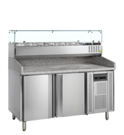 Table À Pizza PT1200 Avec Module Garniture Et Armoire Frigorifique 2 Portes GVC38150