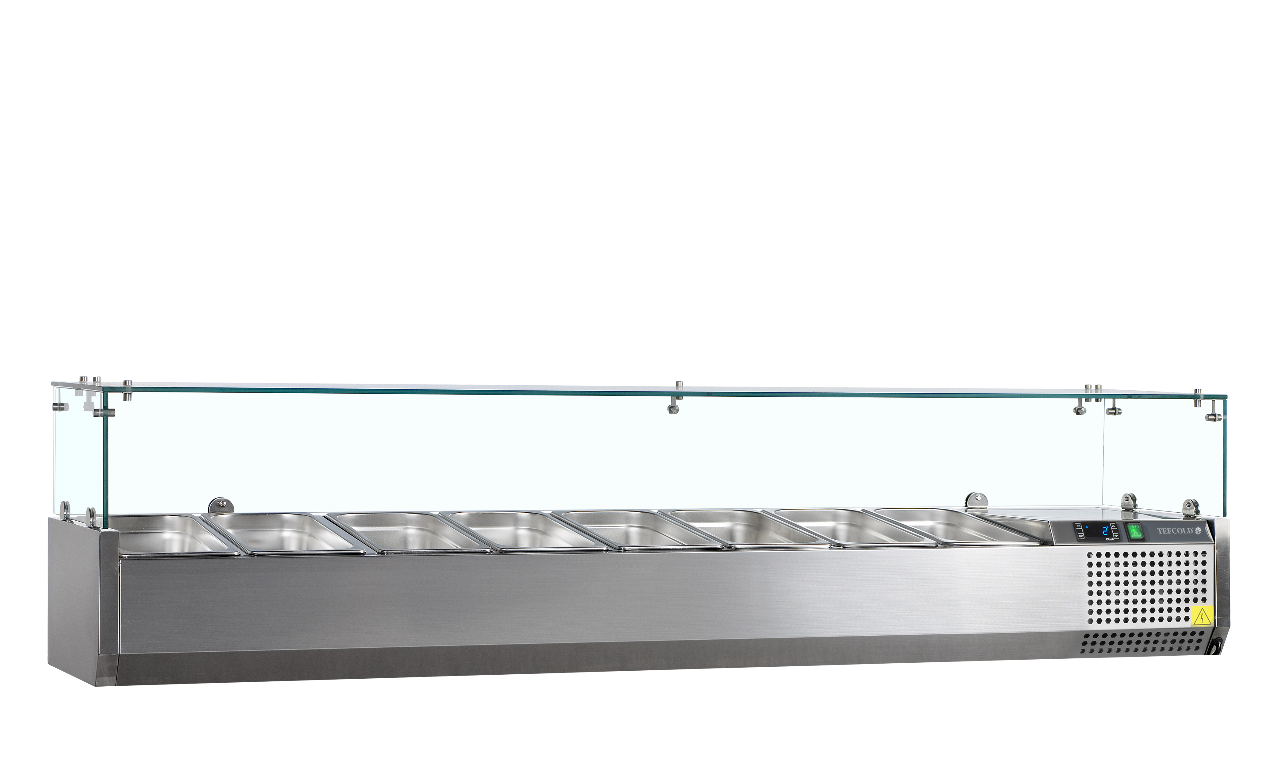 Vitrine Réfrigérée GN1/4 VK33-180 Inox SS304 Écran Pro Positif Négatif Pour Comptoir Restauration